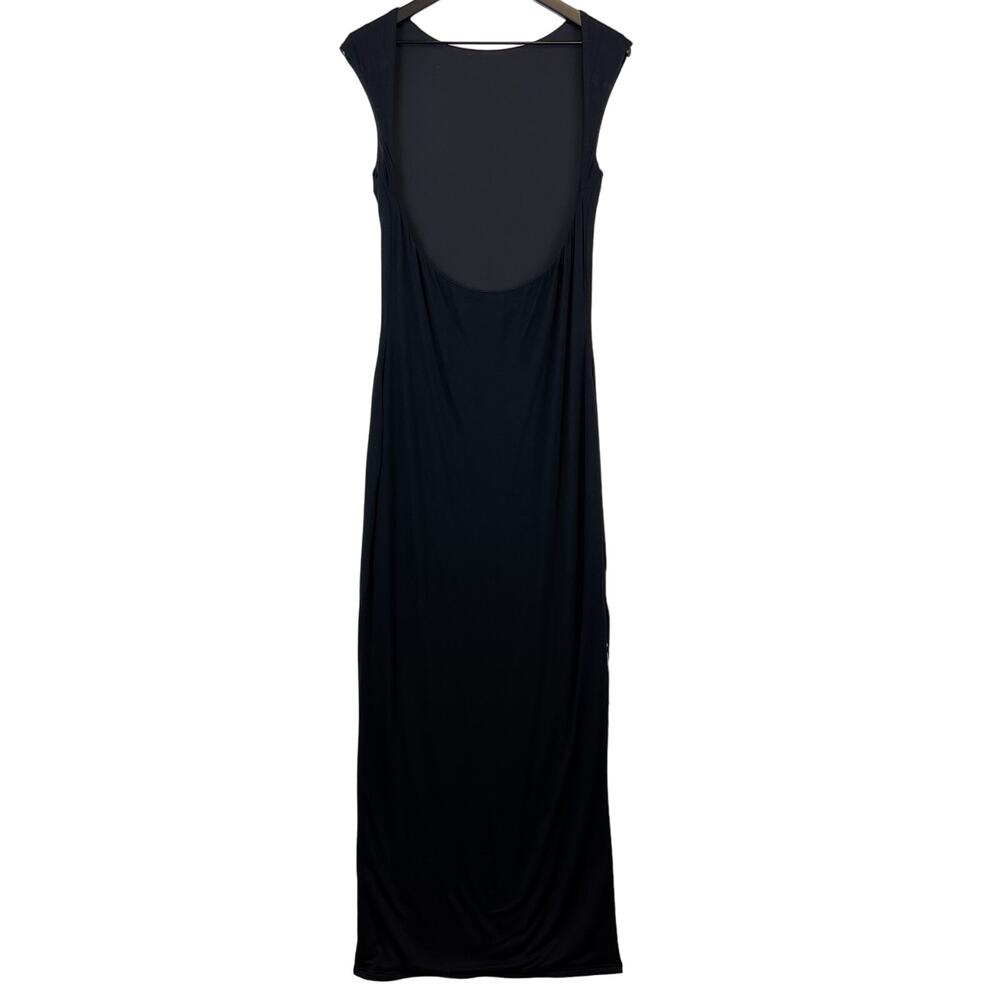 NWT Tiger Mist Size XL Christy Maxi Long Dress Stretch Side Slit Open Chest Blk - Picture 2 of 11